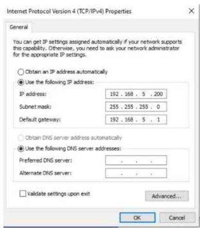Internet Protocol Version 4 (TCP/IPv4) Properties General You can get IP settings assigned automatically if your network supports this capability. Otherwise, you need to ask your network administrator for the appropriate IP settings. Obtain an IP address automatically Use the following IP address: I…