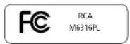 RCA Opal M6316 - FCC Information - 3