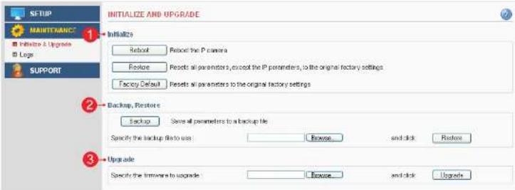 KT&C KNC-LNDI45B - Maintenance > Initialize &amp; Upgrade - 1