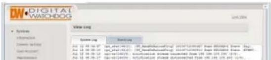 Digital Watchdog MegaPix DWC-MV950TIR - Setup > System Log > View Log - 1