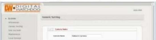Digital Watchdog MegaPix DWC-MV950TIR - Setup > System> Generic Settings - 1