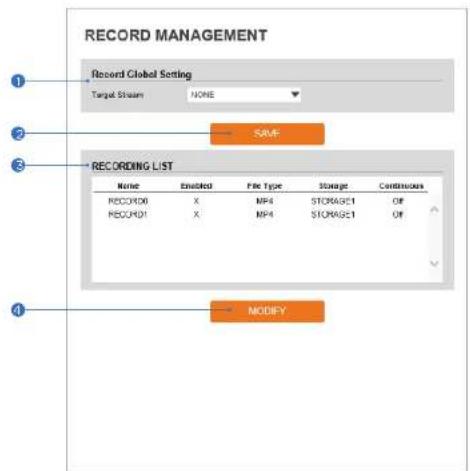 Digital Watchdog MegaPix IVA DWC-MF2WI28TW - Setup - Record Setup Record Management - 1
