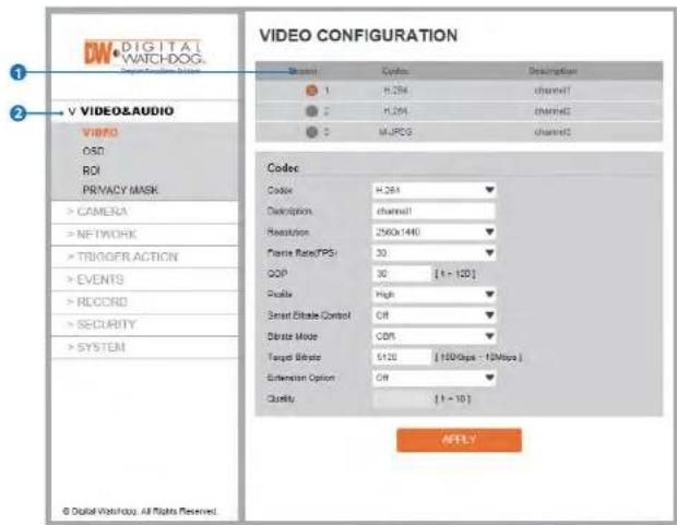 Digital Watchdog MegaPix DWC-MV74Wi6 - Video Configuration - 1