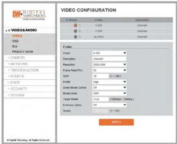 Digital Watchdog MegaPix CaaS DWC-PVF5M1TIRC6 - Video Configuration - 1