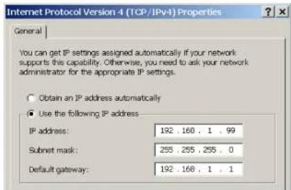 Internet Protocol Version 4 (TCP/IPv4) Properties General You can get IP settings assigned automatically if your network supports this capability. Otherwise, you need to ask your network administrator for the appropriate IP settings. Obtain an IP address automatically Use the following IP address IP…
