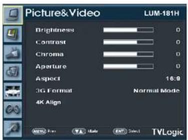 TVLogic LUM-328G - [1] Menu Organization - 1