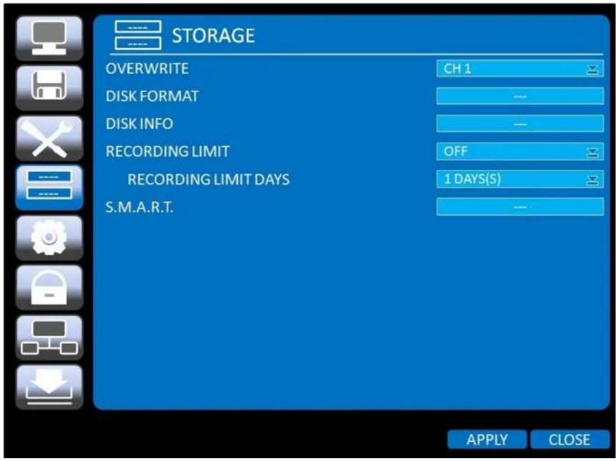 Speco Technologies DVR82HD - 4-5. Setup - STORAGE - 1
