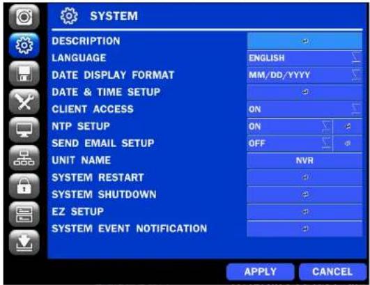 Speco Technologies ZIPL4D1 - 4-2. Setup - SYSTEM - 1