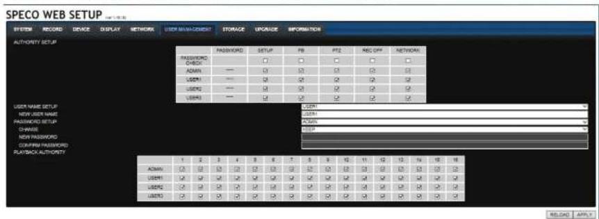Speco Technologies D8WHU - 7-7-6. User Management - 1