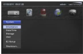 Speco Technologies D8WCSM500 - Setup Screen - 1