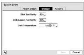 Speco Technologies D8WCSM500 - Highlight the Storage tab and the Storage setup screen displays. - 1