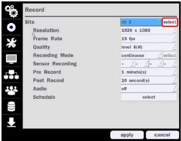 Speco Technologies ZIPT84D2 - 4-3. Setup - Record Mode - 1