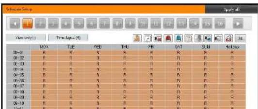 Costar CR1600PC - Schedule Setup - 1