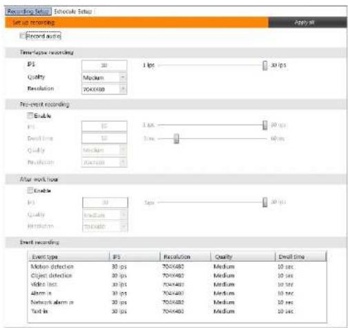 Costar CR1600PC - Setting Up the Schedule - 2