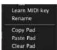 MOTU BPM 1.5 - Pad settings menu - 1