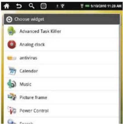 Velocity Micro Cruz Reader SE R100 - Adding Widgets to Your Home Screen: - 2