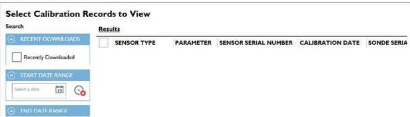 YSI EXO1 ProDSS - Find Calibration Records - 1