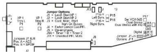 Jumper Options J1 = Launch Start HP 1 J2 = Launch Start HP 2 J3 = Cont. Mem. Start from On Oblon J4 = Fader Cancel Cdc-PPF J5 = Deprd Periode J6 = Timer 1.0 = Timer 2 J7 = Unlocked PFS Mts J8 = J11 = Unlocked PFS Mts J9 = J12 = J13 = J14 = J15 = J16 = J17 = J18 = J19 = J20 = J21 = J22 = J23 = J24 = J25 = J26 = J27 = J28 = J29 = J30 = J31 = J32 = J33 = J34 = J35 = J36 = J37 = J38 = J39 = J40 = J41 = J42 = J43 = J44 = J45 = J46 = J47 = J48 = J49 = J50 = J51 = J52 = J53 = J54 = J55 = J56 = J57 = J58 = J59 = J60 = J61 = J62 = J63 = J64 = J65 = J66 = J67 = J68 = J69 = J70 = J71 = J72 = J73 = J74 = J75 = J76 = J77 = J78 = J79 = J80 = J81 = J82 = J83 = J84 = J85 = J86 = J87 = J88 = J89 = J90 = J91 = J92 = J93 = J94 = J95 = J96 = J97 = J98 = J99 = J100 Jumper JP 1 JP 1 JP 1 JP 1 JP 1 JP 1 JP 1 JP 1 JP 1 JP 1 JP 1 JP 1 JP 1 JP 1 JP 1 JP 1 JP 1 JP 1 JP 1 JP 1 JP 1 JP 1 JP 1 JP 1 JP 1 JP 1 JMPers JP 4,8 Pos. A=ASS Pos. B=SPDIF