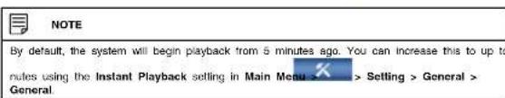 FLIR M3104E2 - To use Instant Playback: - 1