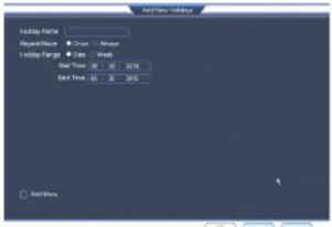 FLIR DN1142E44 - Configure Holidays - 2