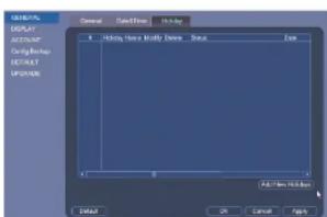 FLIR DNR1142 - Configure Holidays - 1