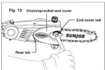 Sun Joe ION8PS2-CT-RM - Installing/Replacing the Guide Bar and Chain - 8