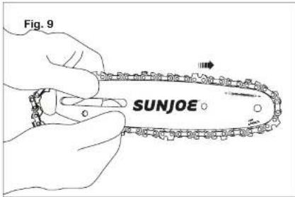 Sun Joe ION8PS2-CT-RM - Installing/Replacing the Guide Bar and Chain - 5