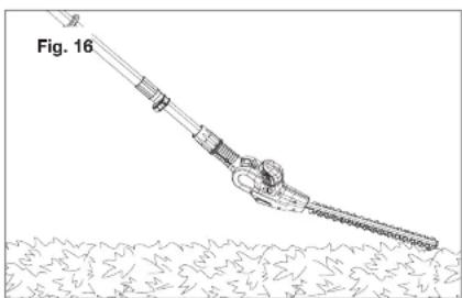 Technical line drawing of a mechanical tool or tool with a base and handle, labeled Fig. 16 (no text or symbols on the diagram itself)