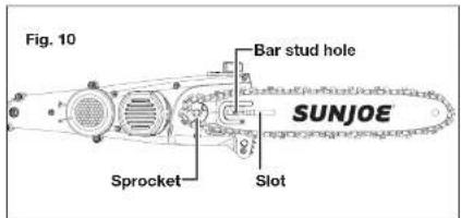 Sun Joe 24V-PS10-CT-RM - Installing/Replacing Guide Bar + Cutting Chain - 5