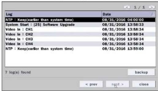 Speco Technologies D4WVNP - 5-3-8. Log List - 1