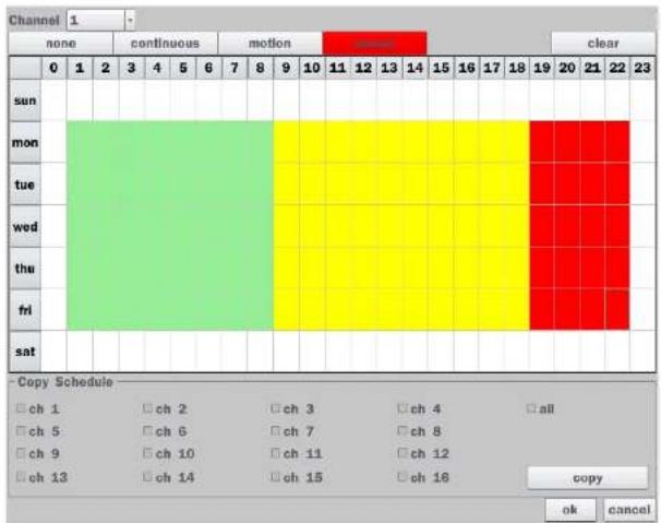 Speco Technologies D4WVNP - 4-3-1. Recording Schedules - 1