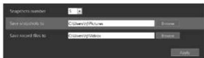 Snapshots number: 5 Save Snapshot to: UniversityPictures Save record file to: UniversityVideo Browse Browse Apply