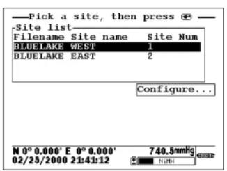 YSI 6432AF - LOGGING OF DATA FROM SEVERAL DIFFERENT SITES TO THE SAME FILE - USE OF A "MULTI-SITE" LIST - 5