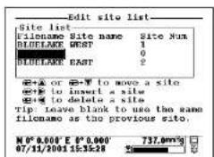 YSI 6450AF - EDITING YOUR SITE LIST - 1