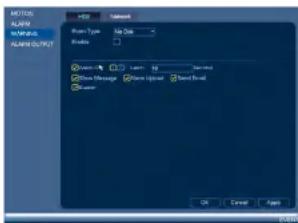 FLIR DNR408R2 - To configure hard drive warnings: - 1