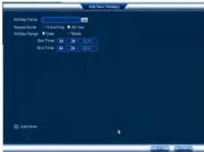 FLIR DNR70812 - To configure holidays: - 2