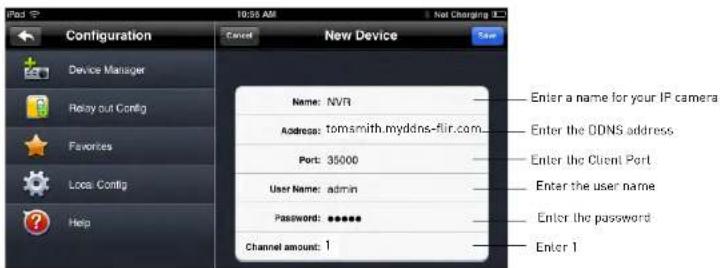 FLIR SyncroIP DNE12TL22 - Configure the following: - 1