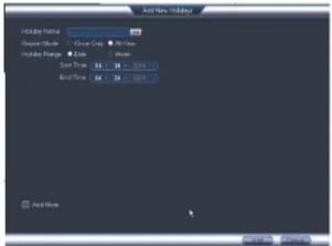 FLIR DNR516P2 - To configure holidays: - 2