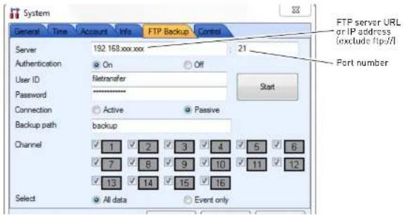 FLIR DH2589TBB - To configure backup to FTP: - 1