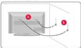 SHARP 42EE4K - Securing the TV to a wall with anti-tip straps - 1