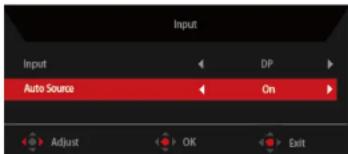 ACER NITRO RX241YP - Selecting the input - 1