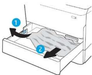 HP PageWide Enterprise 785f - Clear paper jams in Tray 2 - 2