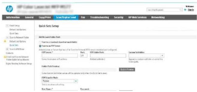 HP PageWide Enterprise 785f - Method one: Use the Scan to Network Folder Wizard - 6