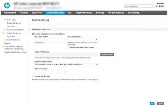 HP PageWide Enterprise 785f - Method one: Use the Scan to Network Folder Wizard - 3