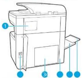 HP PageWide Enterprise 785f - Printer back view and interface ports - 1
