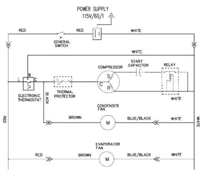 Beverage-Air MT34-1W - FOR THE SERVICE TECH - WIRING DIAGRAM FOR MT08 - 1