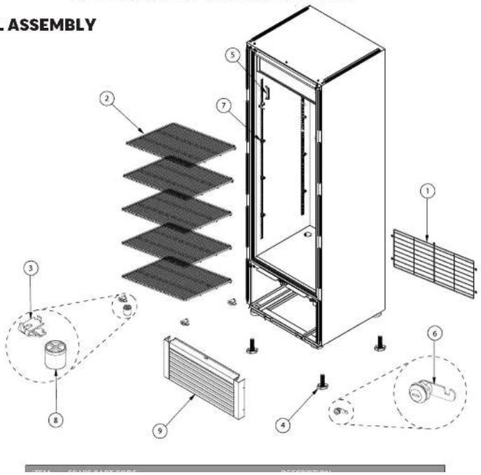 Beverage-Air MT34-1W - REPLACEMENT PARTS FOR MT23 - 1