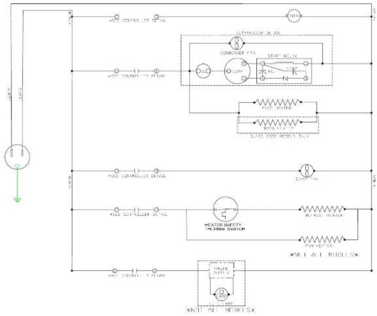 Beverage-Air UCF27HC-24-ADA - FOR THE SERVICE TECH - WIRING DIAGRAM FOR FREEZER SECTION - DANFOSS CONTROLLER - 1