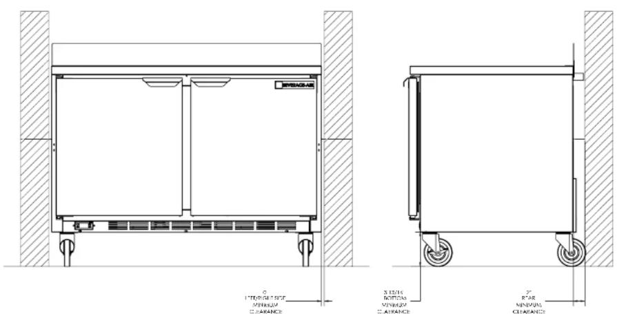Beverage-Air WTFD60AHC-2-23 - CLEARANCE AND PLACEMENT - 1