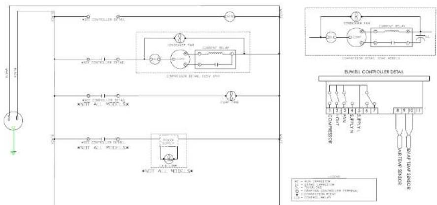 Beverage-Air DD58HC-1-S-ALT-069-WINE - FOR THE SERVICE TECH · ELIWELL WIRING DIAGRAM · EXCLUDING DD24HC - 1
